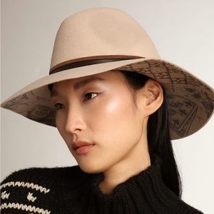 NWT Golden Goose Dove Fedora Hat With leather Strap